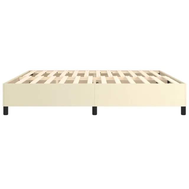 Cadre de lit à ressorts crème 200x200 cm similicuir