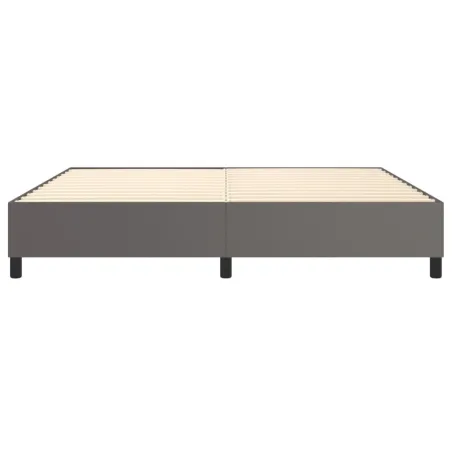 Cadre de lit à ressorts gris 200x200 cm similicuir