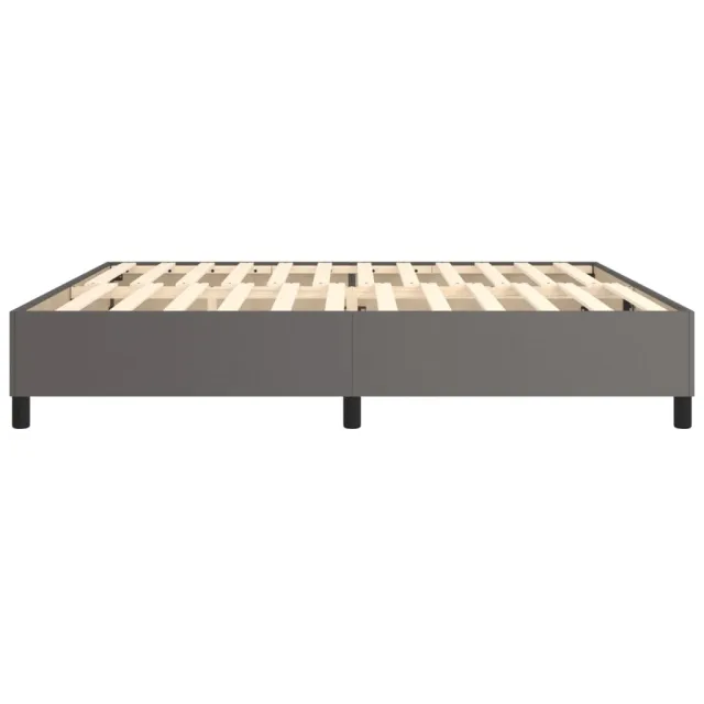 Cadre de lit à ressorts gris 200x200 cm similicuir