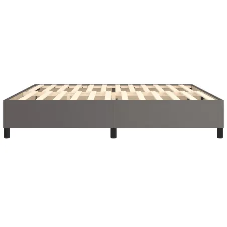 Cadre de lit à ressorts gris 200x200 cm similicuir