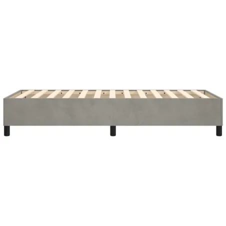 Cadre de lit à ressorts gris clair 80x200 cm velours