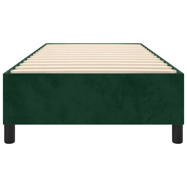 Cadre de lit à ressorts vert foncé 80x200 cm velours