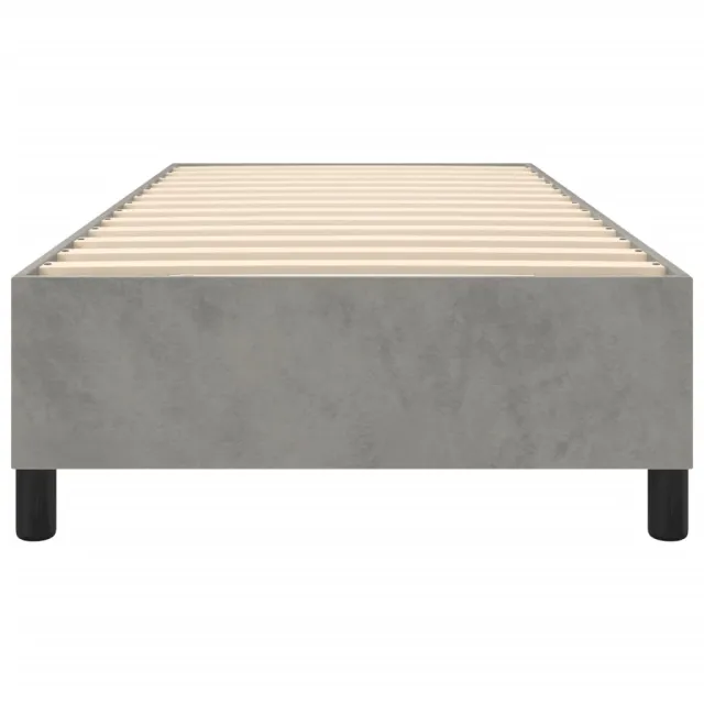 Cadre de lit à ressorts gris clair 90x190 cm velours