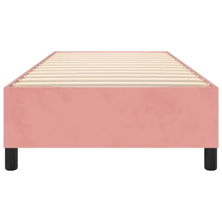 Cadre de lit à ressorts rose 90x200 cm velours