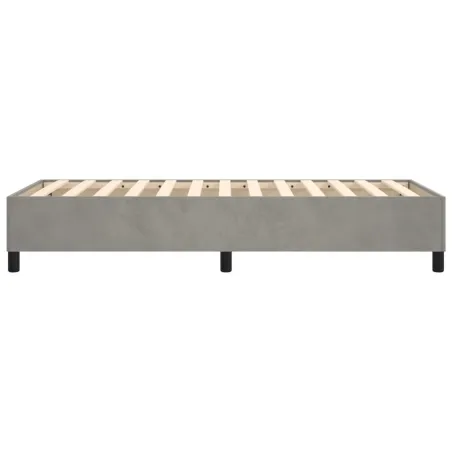 Cadre de lit à ressorts gris clair 100x200 cm velours