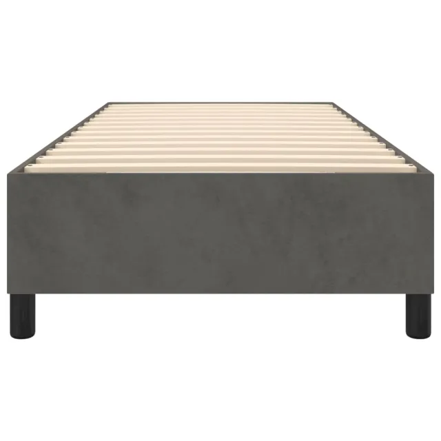 Cadre de lit à ressorts gris foncé 100x200 cm velours