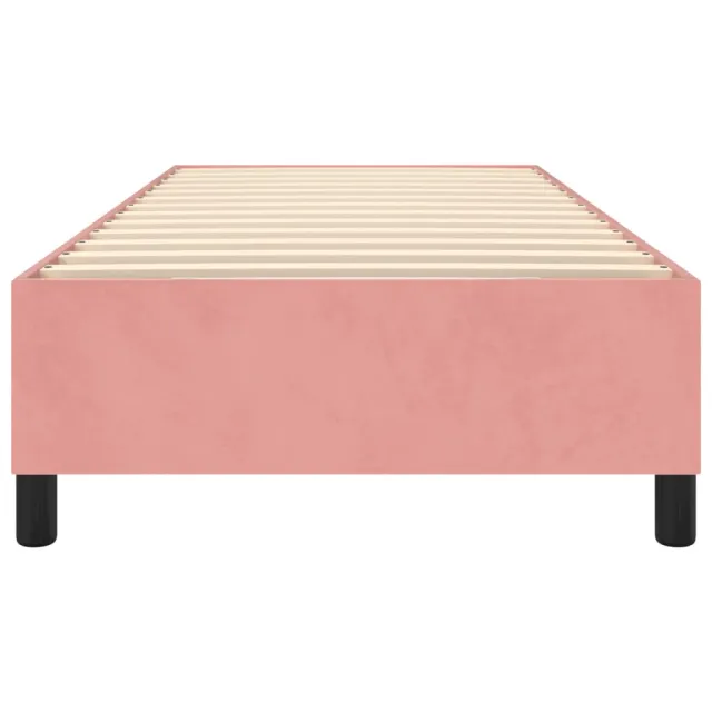 Cadre de lit à ressorts rose 100x200 cm velours