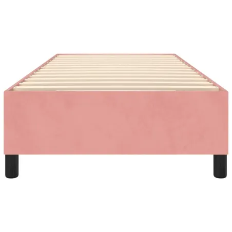 Cadre de lit à ressorts rose 100x200 cm velours