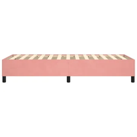Cadre de lit à ressorts rose 100x200 cm velours