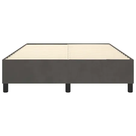 Cadre de lit à ressorts gris foncé 140x190 cm velours