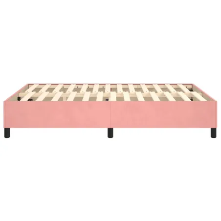 Cadre de lit à ressorts rose 140x200 cm velours