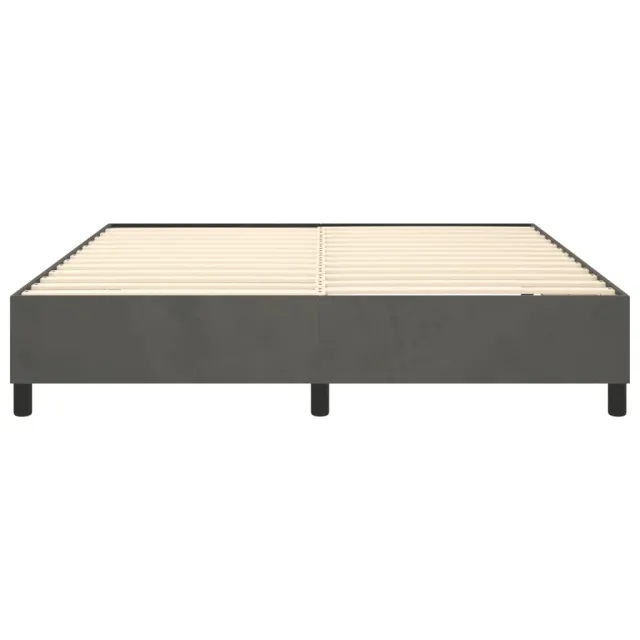 Cadre de lit à ressorts gris foncé 160x200 cm velours