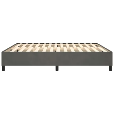 Cadre de lit à ressorts gris foncé 160x200 cm velours