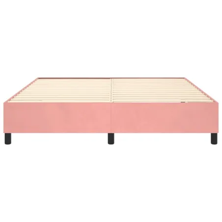 VidaXL Cadre de lit à ressorts rose 180x200 cm velours