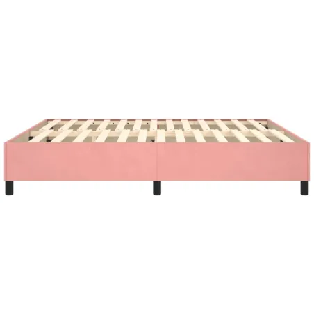 VidaXL Cadre de lit à ressorts rose 180x200 cm velours