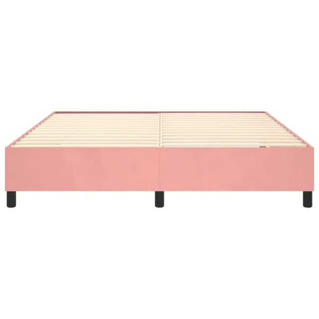 Cadre de lit à ressorts rose 200x200 cm velours