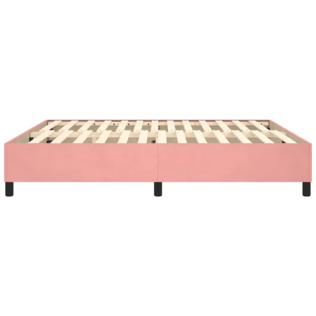 Cadre de lit à ressorts rose 200x200 cm velours