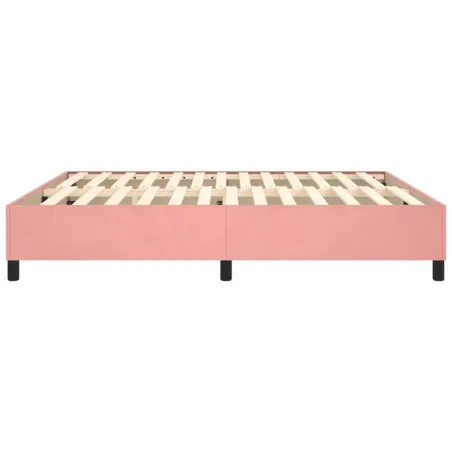 Cadre de lit à ressorts rose 200x200 cm velours