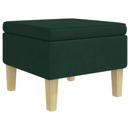 Fauteuil avec pieds à bascule et tabouret Vert foncé Tissu
