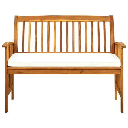 Banc de jardin avec coussin 119 cm Bois solide d'acacia 2