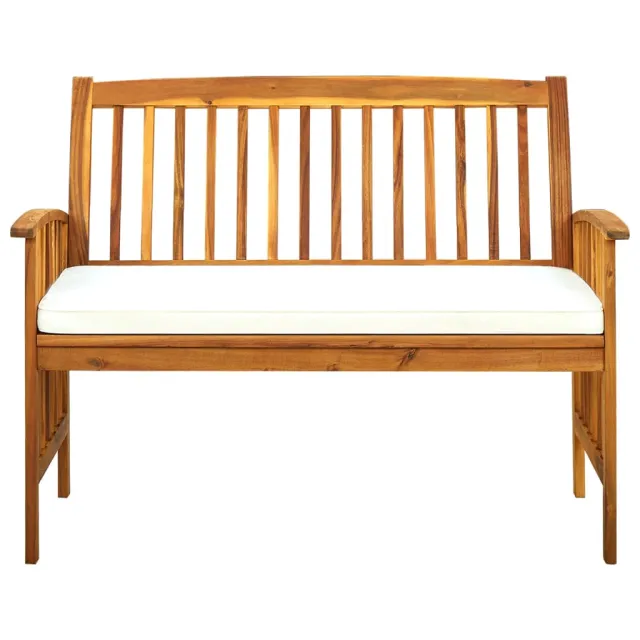 Banc de jardin avec coussin 119 cm Bois solide d'acacia