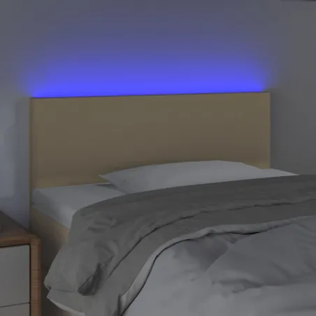 Tête de lit à LED Crème 100x5x78/88 cm Tissu