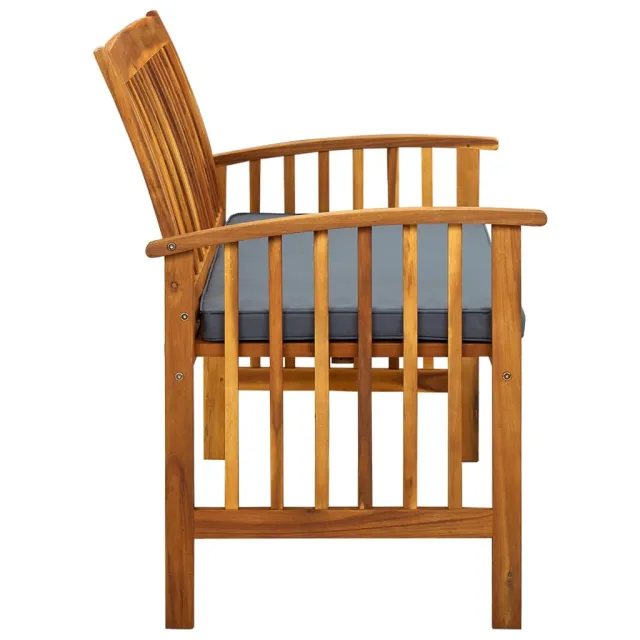 Banc de jardin avec coussin 119 cm Bois solide d'acacia