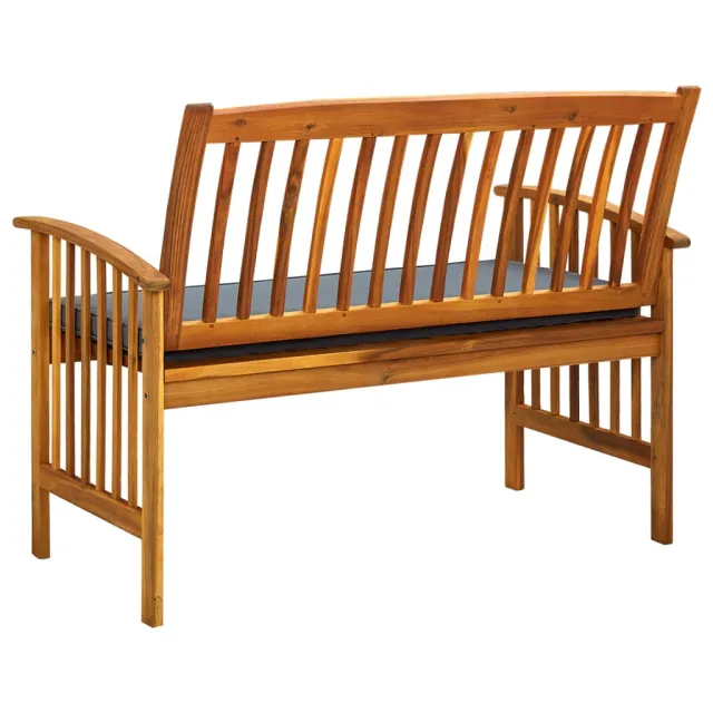 Banc de jardin avec coussin 119 cm Bois solide d'acacia