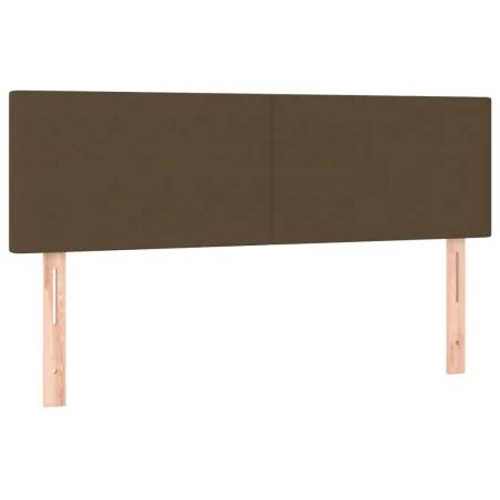 Tête de lit à LED Marron Foncé 144x5x78/88 cm Tissu