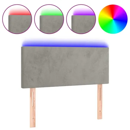 Tête de lit à LED Gris clair 80x5x78/88 cm Velours 2