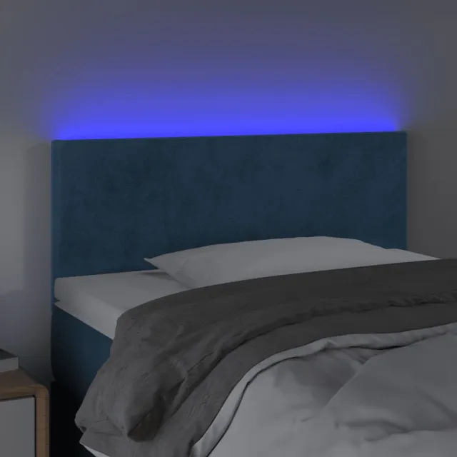 Tête de lit à LED Bleu foncé 90x5x78/88 cm Velours