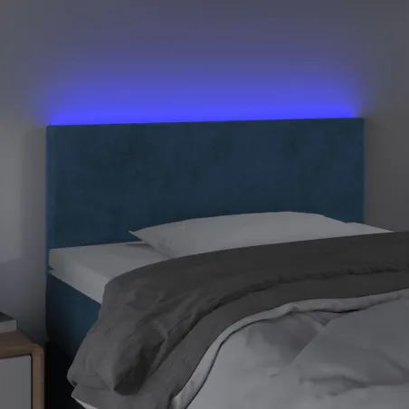 Tête de lit à LED Bleu foncé 90x5x78/88 cm Velours