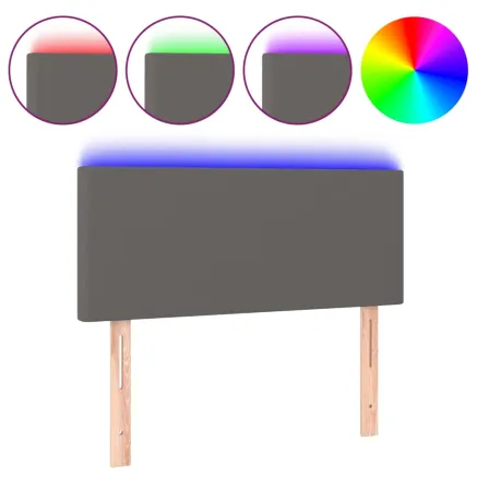 Tête de lit à LED Gris 90x5x78/88 cm Similicuir 2