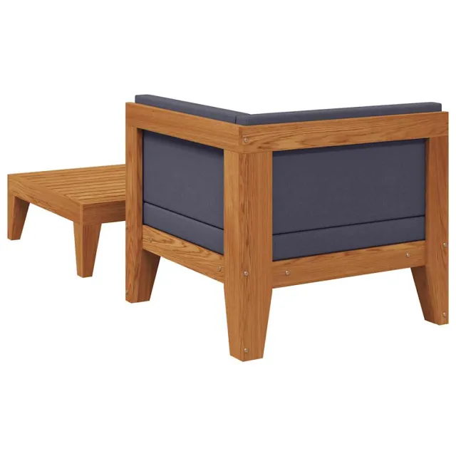 Salon de jardin 2 pcs avec coussins Bois d'acacia solide