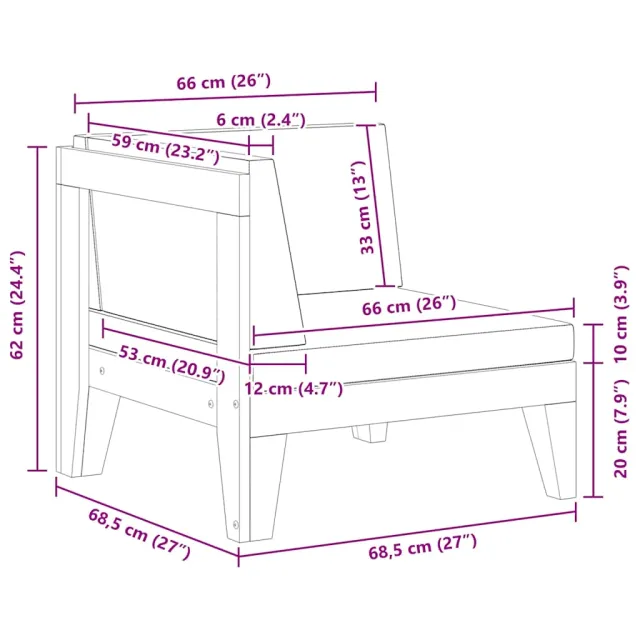 Canapé d'angle sectionnel et coussins blanc crème Bois d'acacia