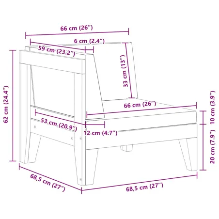 Canapé d'angle sectionnel et coussins blanc crème Bois d'acacia