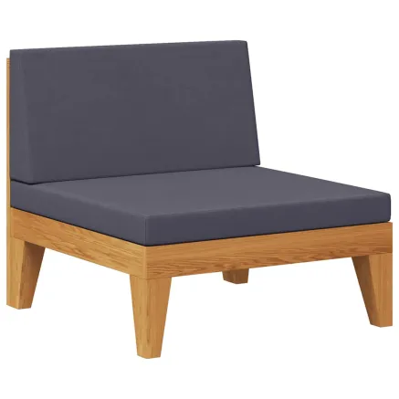 Canapé central sectionnel et coussins gris foncé Bois d'acacia 2