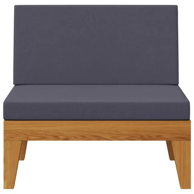 Canapé central sectionnel et coussins gris foncé Bois d'acacia