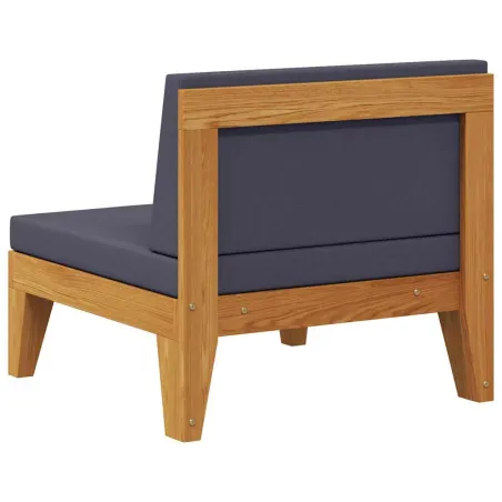 Canapé central sectionnel et coussins gris foncé Bois d'acacia