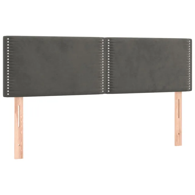 Tête de lit à LED Gris foncé 144x5x78/88 cm Velours