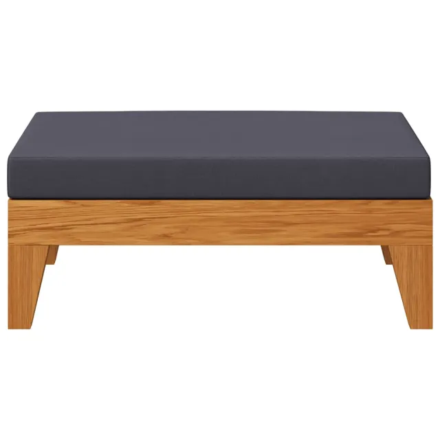 Repose-pied sectionnel avec coussin gris foncé Bois d'acacia