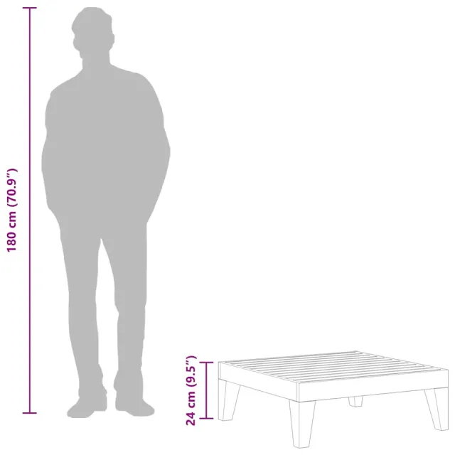 Table de jardin 68,5x68,5x24 cm Bois d'acacia massif