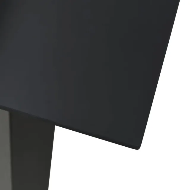 Table à dîner de jardin Noir 80x80x74 cm Acier et verre