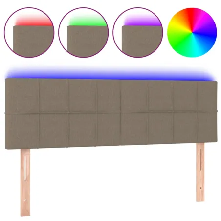 Tête de lit à LED Taupe 144x5x78/88 cm Tissu