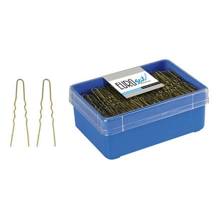 Forcelle per acconciatura Eurostil 400 HORQUILLAS 55 mm Bronce (400 pc
