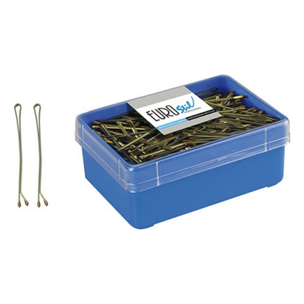 Haarspeldjes Eurostil 150 Clips 70 mm Brons (150 pcs)