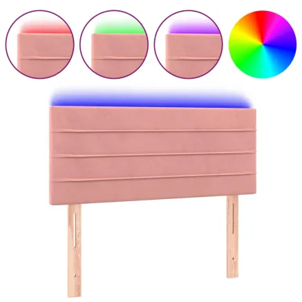 Tête de lit à LED Rose 80x5x78/88 cm Velours 2