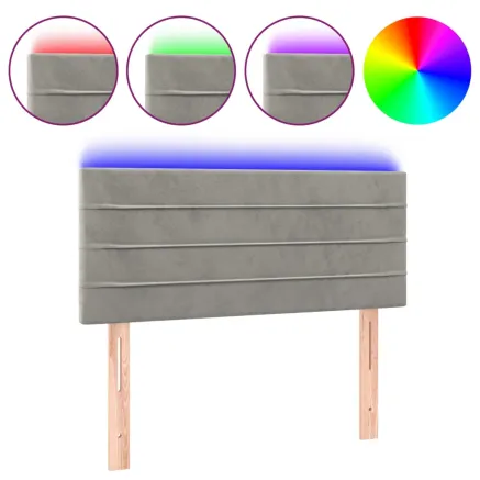 Tête de lit à LED Gris clair 90x5x78/88 cm Velours 2