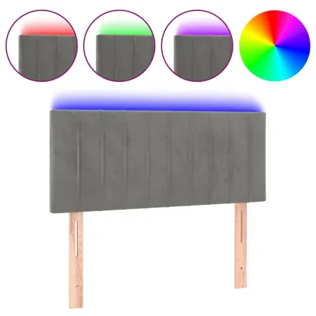 Tête de lit à LED Gris clair 90x5x78/88 cm Velours