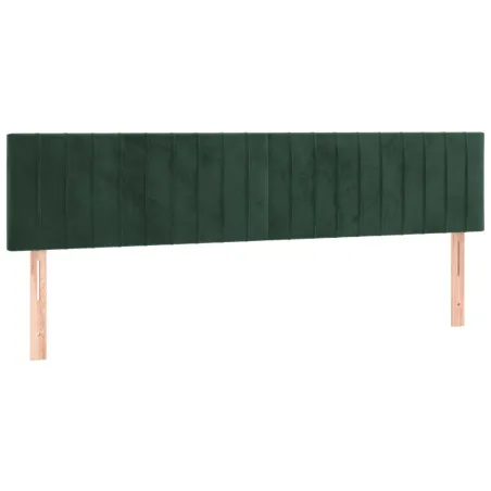 Tête de lit à LED Vert foncé 200x5x78/88 cm Velours